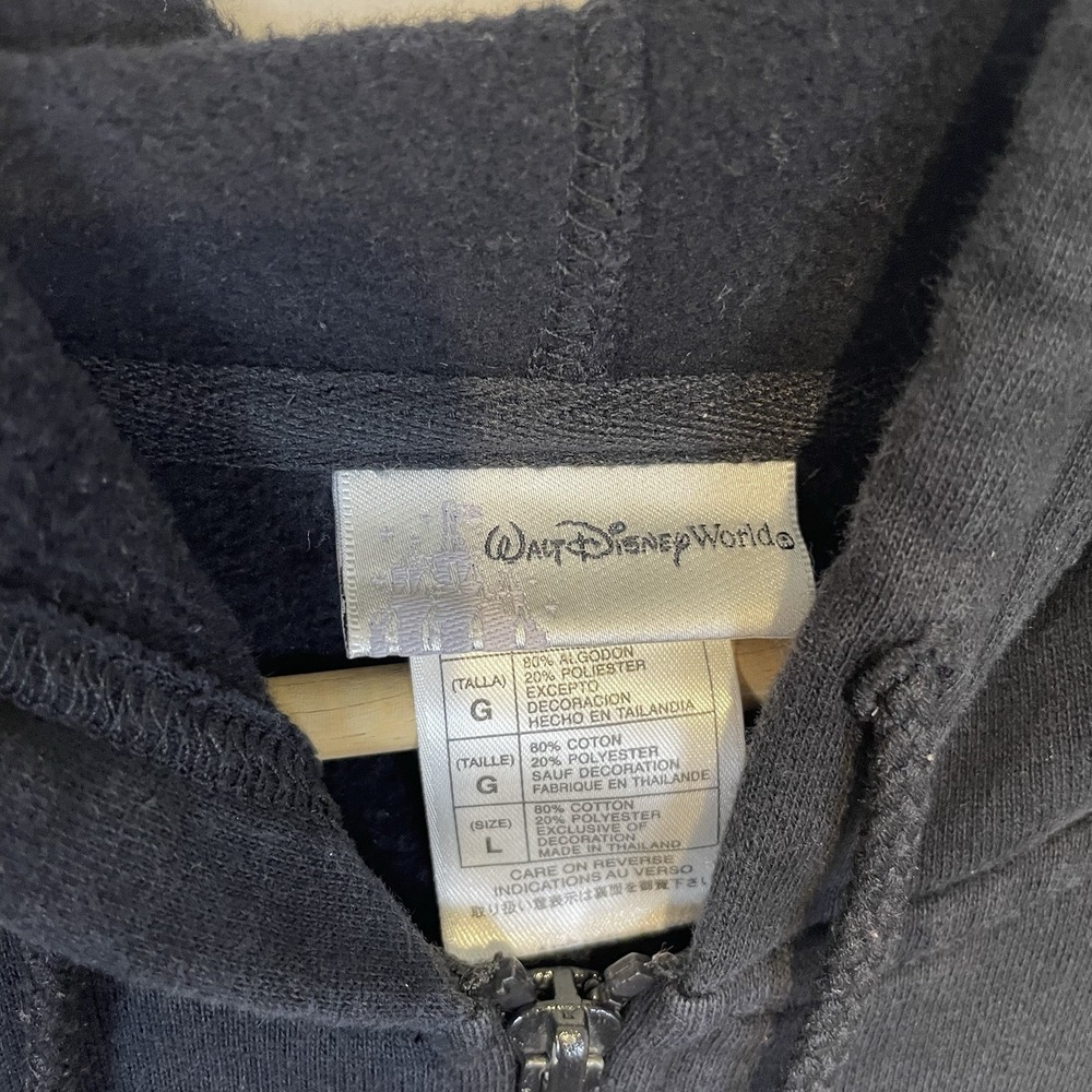 Vintage Walt Disney‎ World Grumpy Full Zip Sweatshirt Size L Black Embroidery - Picture 6 of 16